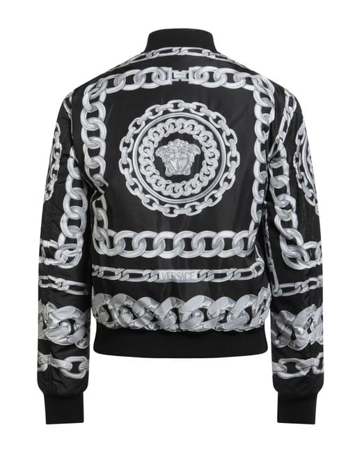 Versace Black Jacket Polyamide, Cotton, Elastane for men
