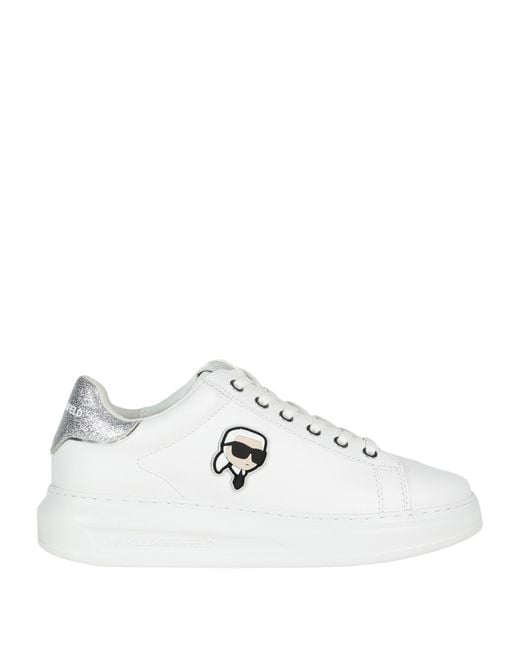 Sneakers in pelle con dettagli glitter di Karl Lagerfeld in White