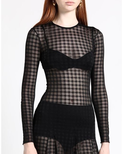 AMI Black Midi Dress Polyamide, Elastane