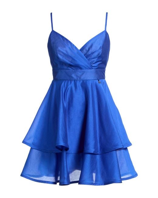 DIVEDIVINE Blue Mini Dress Viscose, Polyester