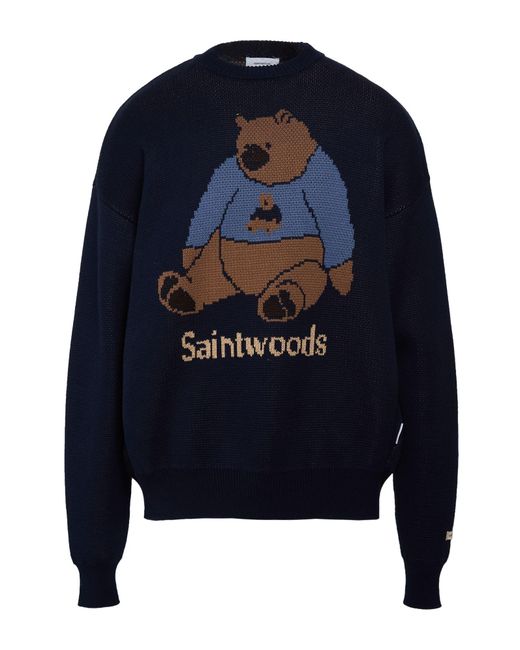 SAINTWOODS Pullover in Blue für Herren