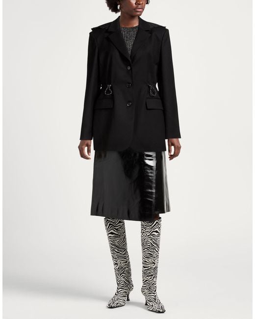 Pinko Black Blazer Wool, Polyester, Viscose, Elastane