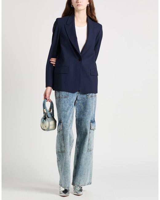 MSGM Blue Blazer Virgin Wool, Elastane