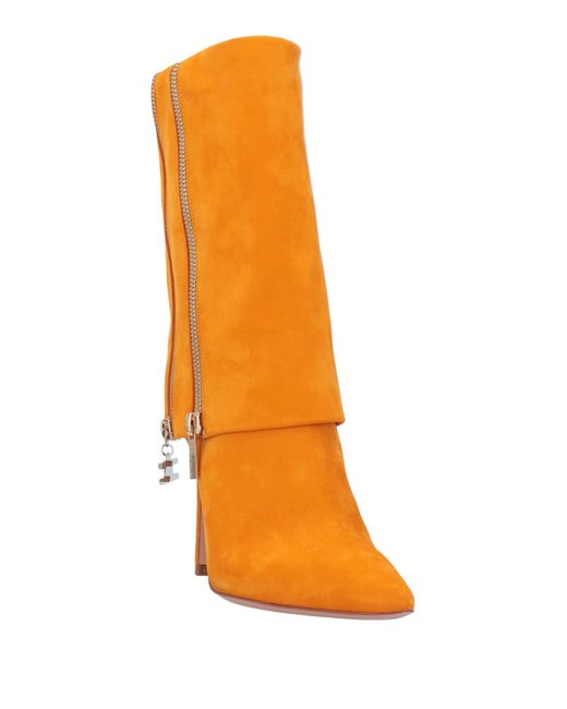 Elisabetta Franchi Orange Ankle Boots
