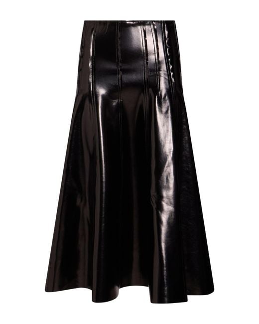 Norma Kamali Black Midi Skirt Polyurethane