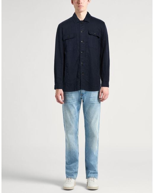 Drumohr Blue Jacket Linen for men