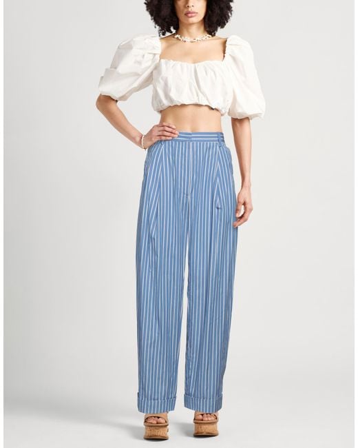 Dries Van Noten Blue Light Pants Cotton