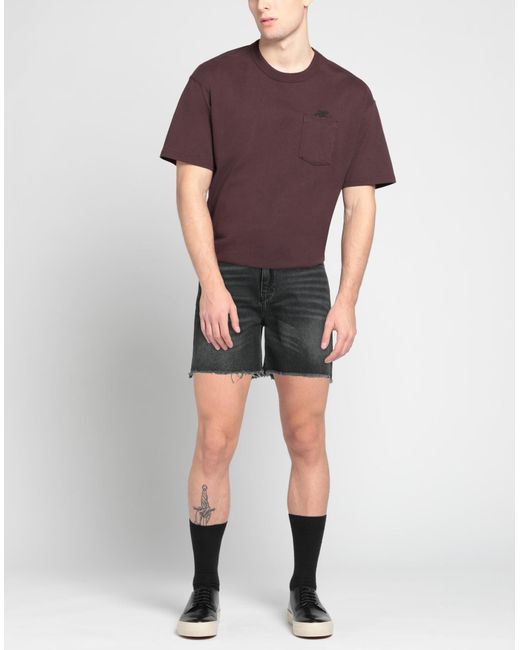 flâneur Black Denim Shorts for men