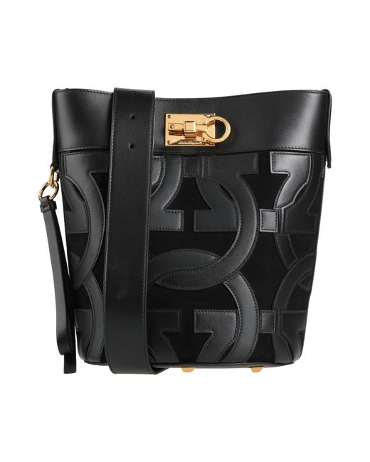Ferragamo Black St.Soft Buck -- Cross-Body Bag Kidskin, Calfskin