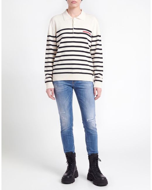 DSquared² White Sweater Wool