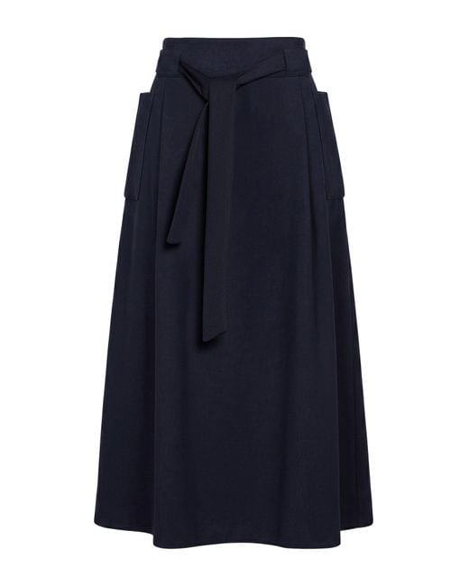 Ballantyne Blue Midi Skirt Polyester, Virgin Wool