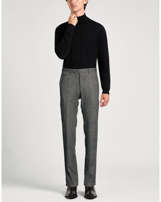 Paoloni Gray Pants Cotton, Wool, Polyamide, Polyester for men