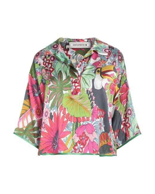 Shirtaporter Green Top Silk, Elastane