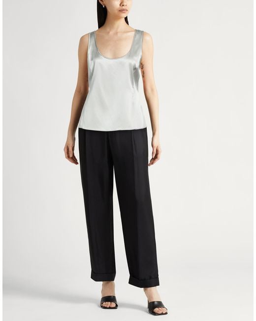 Armani Collezioni Gray Light Top Silk, Elastane