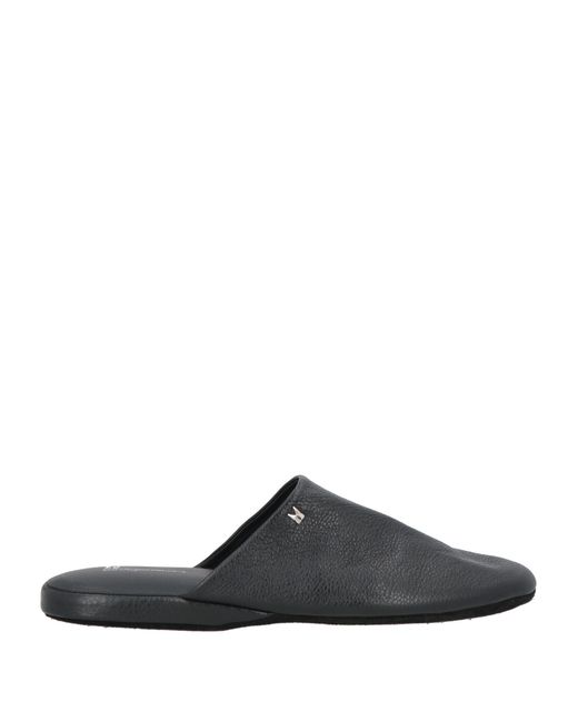 Moreschi Black House Slipper Leather for men