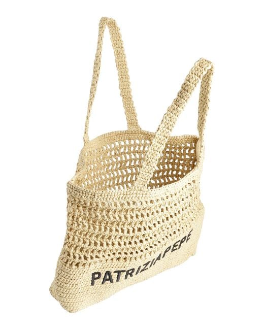 Patrizia Pepe Natural Sand Handbag Textile Fibers