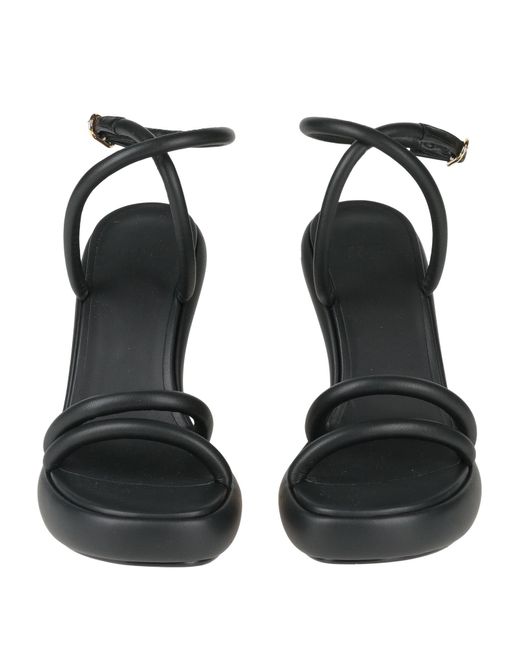 Fendi Black Baguette Ff Leather Sandal