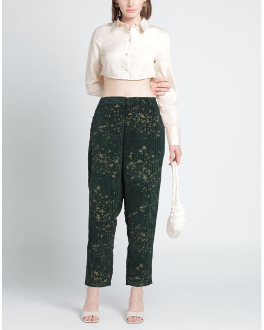 MOOD_ONE Green Pants Polyester, Polyamide