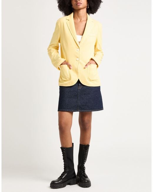 Circolo 1901 Yellow Blazer Cotton, Elastane