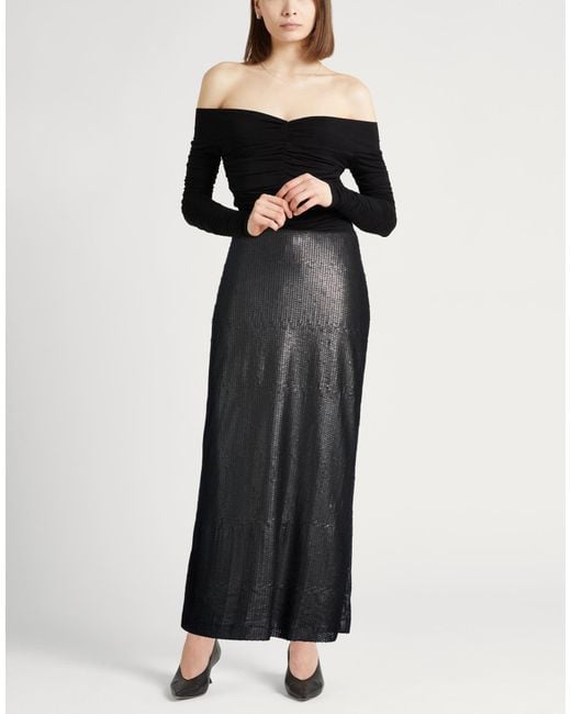 Alysi Black Maxi Skirt Polyester