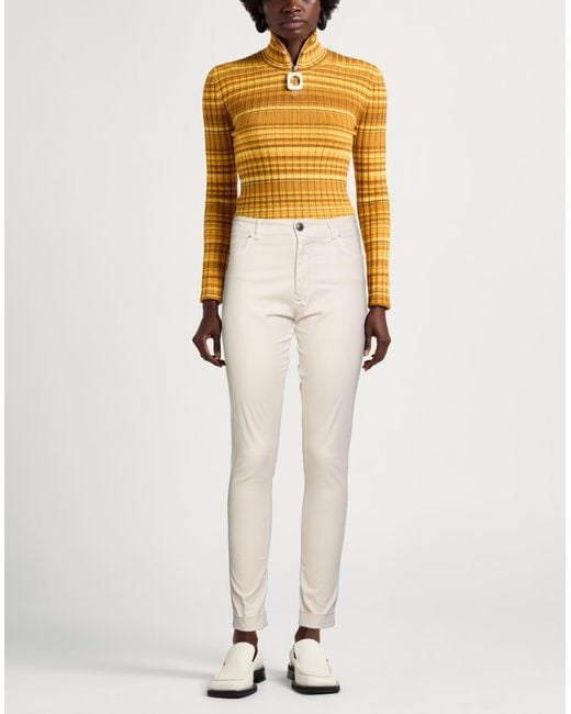 Berwich White Ivory Pants Cotton, Lyocell, Elastane