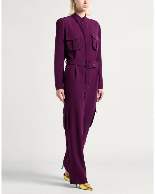 ACTUALEE Purple Jumpsuit Polyester, Elastane
