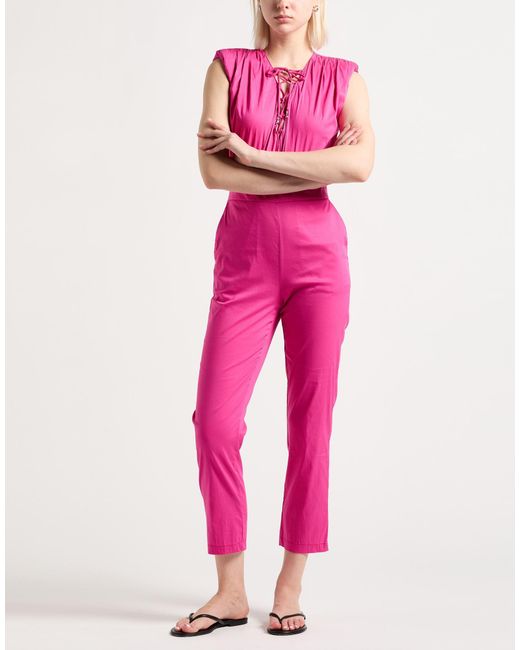 Patrizia Pepe Pink Fuchsia Jumpsuit Cotton, Polyamide, Elastane