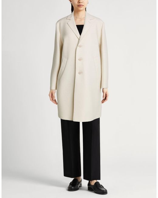 Herno White Ivory Coat Virgin Wool