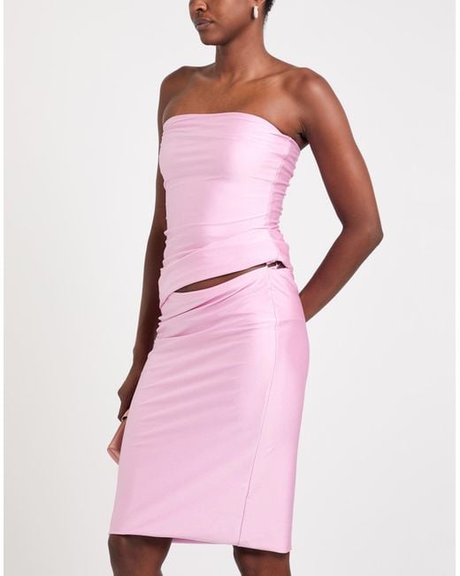 Sportmax Pink Midi Dress Polyamide, Elastane