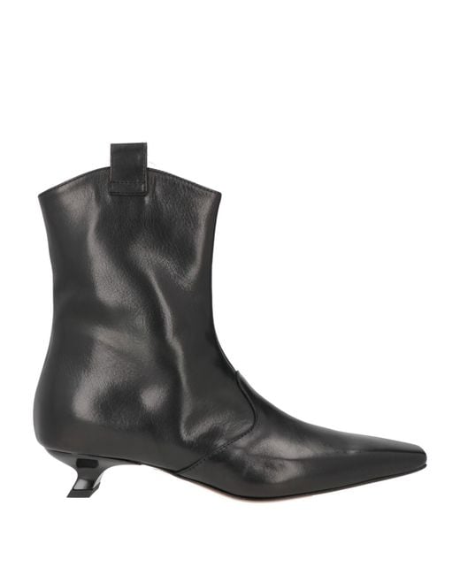 Divine Follie Black Ankle Boots Leather