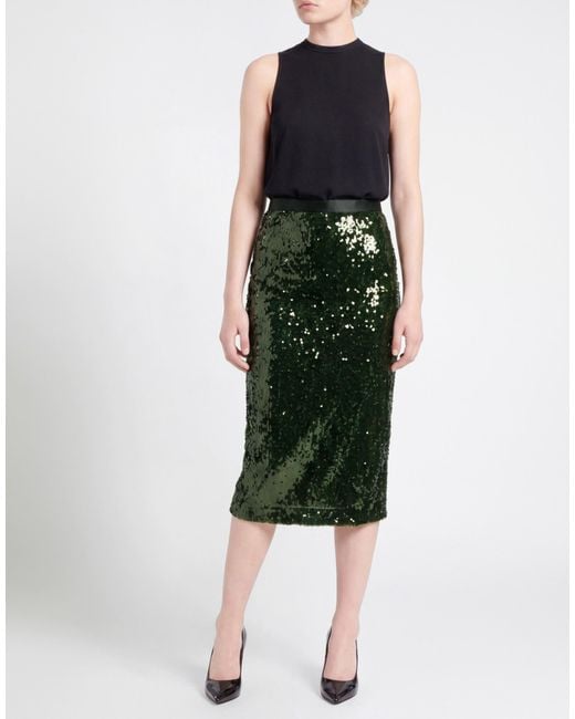 Jucca Green Dark Midi Skirt Polyester