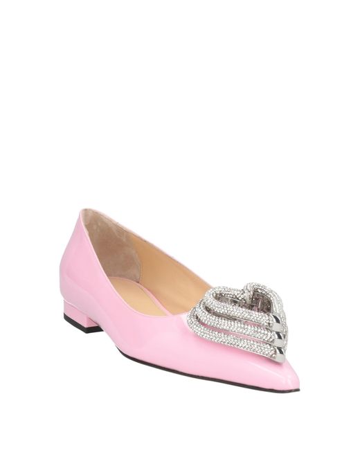 Mach & Mach Pink Ballet Flats Leather