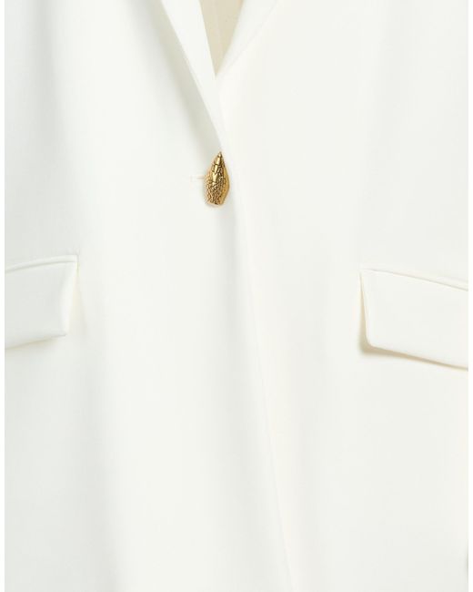 Just Cavalli White Blazer Polyester, Elastane