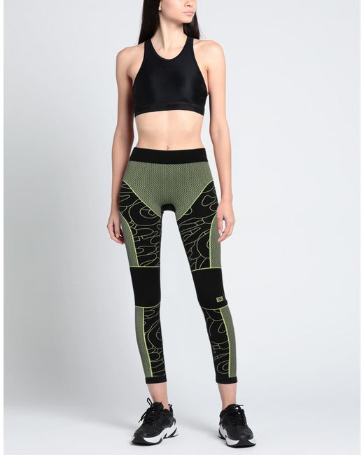 GCDS X WOLFORD Green Lime Leggings Polyamide, Elastane