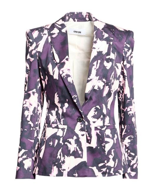 Grifoni Blue Blazer Cotton, Elastane