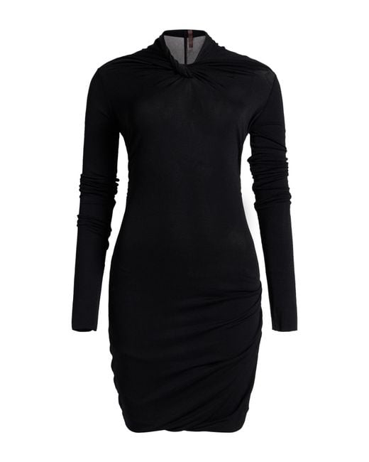 Rick Owens Black Mini Dress Viscose