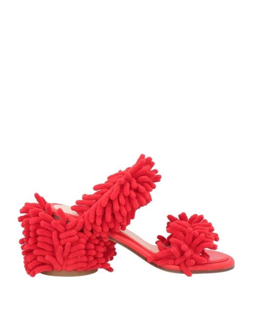 Agl Attilio Giusti Leombruni Red Sandals Textile Fibers