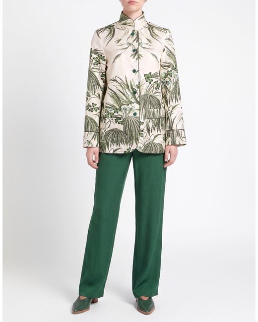 F.R.S For Restless Sleepers Green Ivory Jacket Silk