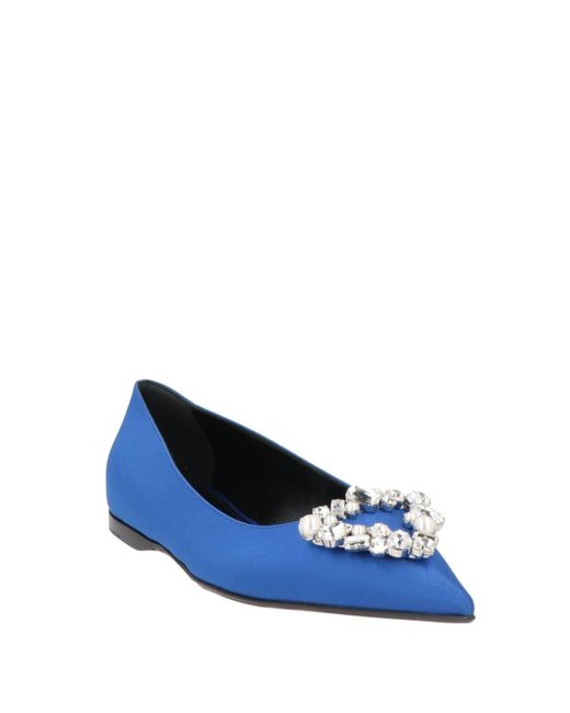 Sergio Rossi Blue Ballet Flats Textile Fibers
