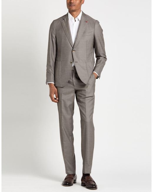 Isaia Gray Suit Wool for men