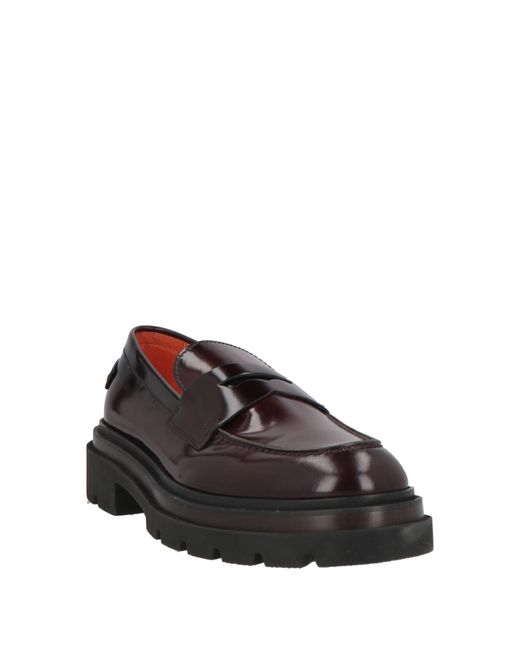 Santoni Black Loafers Leather for men