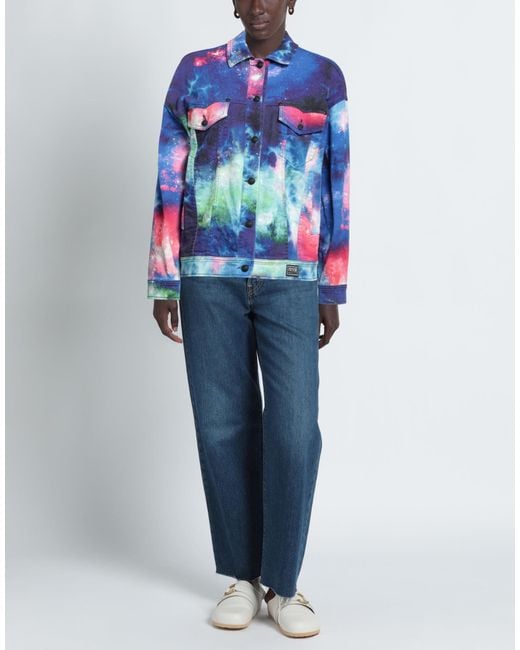 Versace Jeans Couture Blue Denim Outerwear Cotton, Elastane