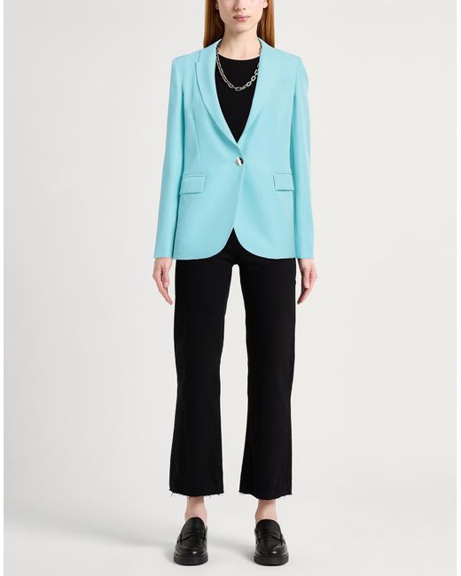 Liu Jo Blue Blazer Polyester, Elastane