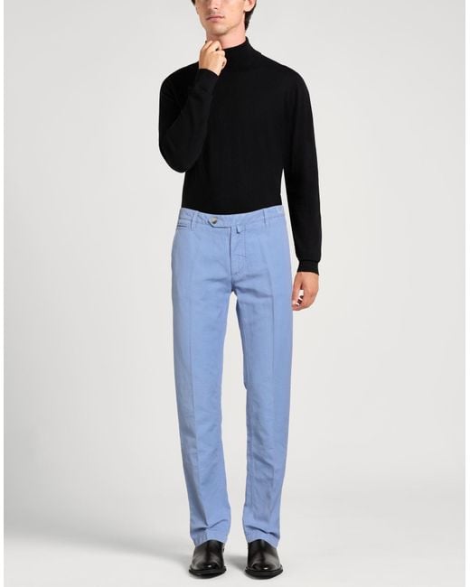 Jacob Cohen Blue Academy Azure Pants Cotton, Linen for men
