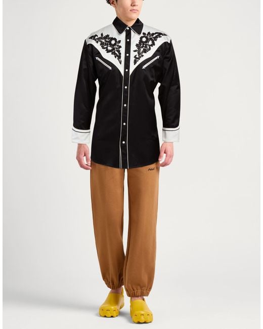 KENZO Black Shirt Cotton, Rayon for men
