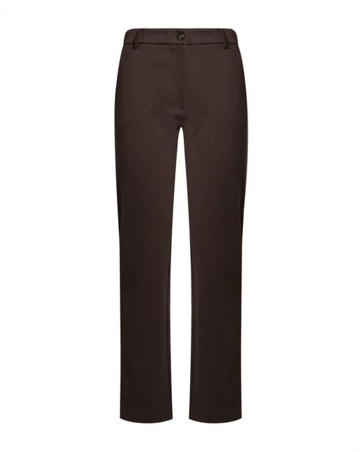 White Wise Brown Dark Pants Viscose, Polyamide, Elastane