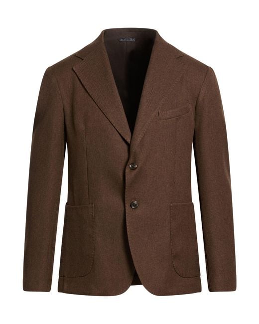 Exte Brown Blazer Polyester, Viscose for men