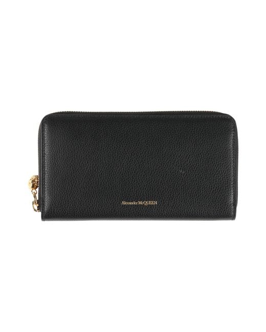 McQueen Black Wallet Leather