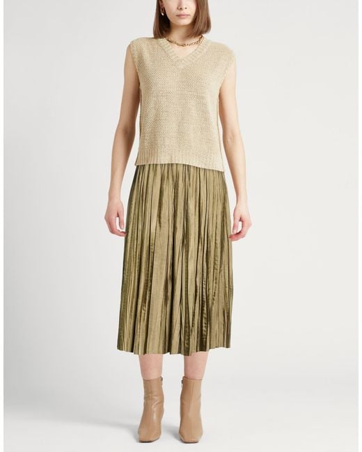 Roberto Collina Green Military Midi Skirt Polyester