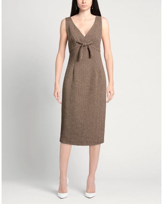 ERMANNO FIRENZE Brown Midi Dresses